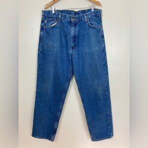 Carhartt Vintage 2005 Fleece Lined Jean Straight Leg Medium Dark Denim 40x32